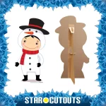 SC988 Christmas Snowman Boy Mini Cardboard Cutout Standee Frame
