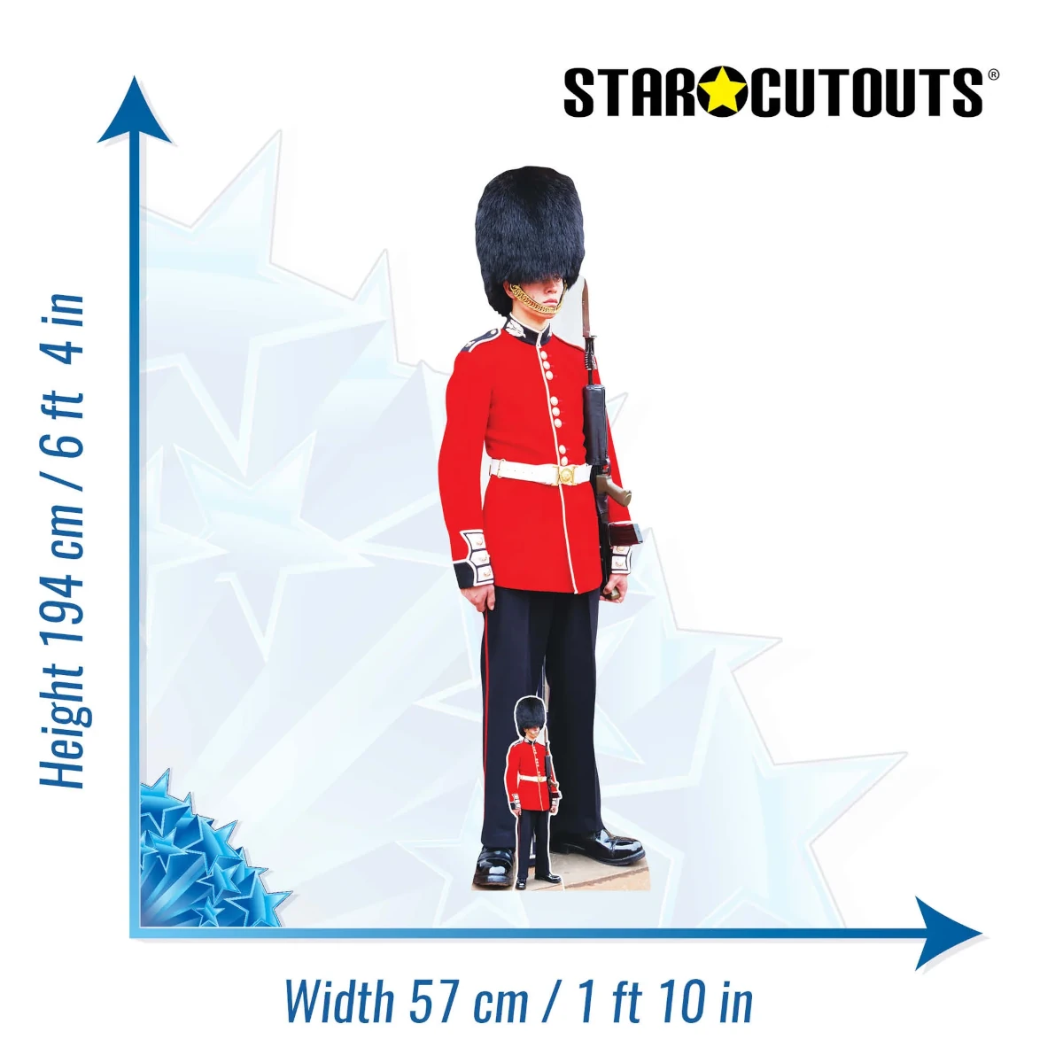 SC4063 Buckingham Palace Guard Lifesize + Mini Cardboard Cutout Standee Size