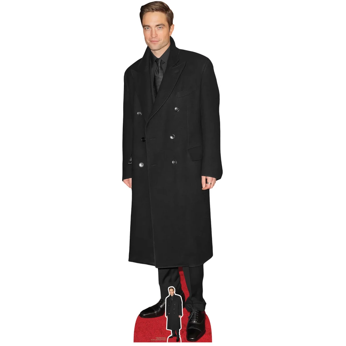 CS967 Robert Pattinson 'Long Black Coat' (English Actor) Lifesize + Mini Cardboard Cutout Front