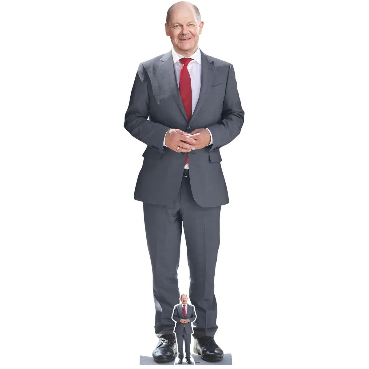 SC4075 Olaf Scholz (German Chancellor) Lifesize + Mini Cardboard Cutout Standee Front
