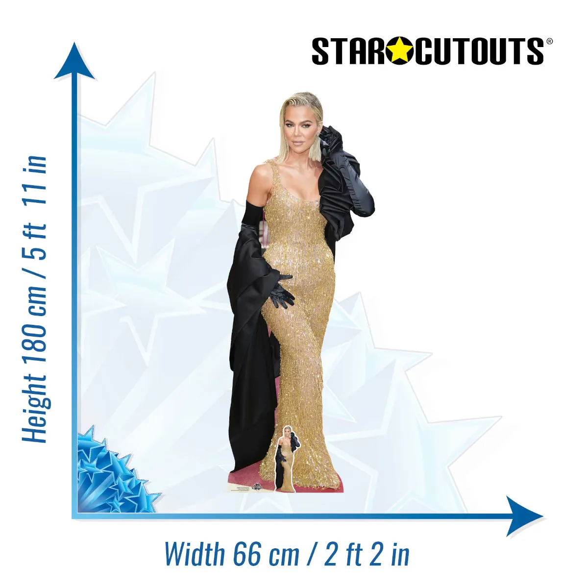 CS988 Khloe Kardashian (Media Personality) Lifesize + Mini Cardboard Cutout Standee Size