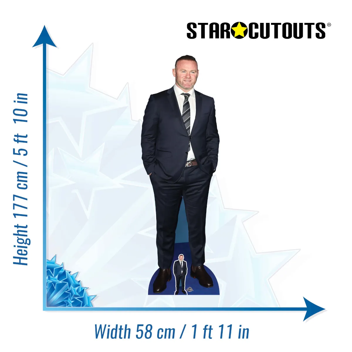 CS995 Wayne Rooney (Football Manager) Lifesize + Mini Cardboard Cutout Standee Size