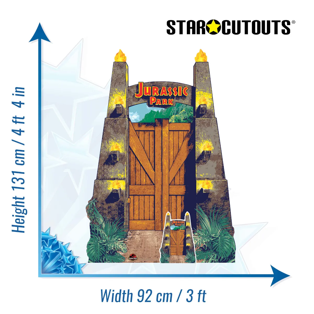 SC4079 Jurassic Park Entrance Sign Official Medium + Mini Cardboard Cutout Standee Size