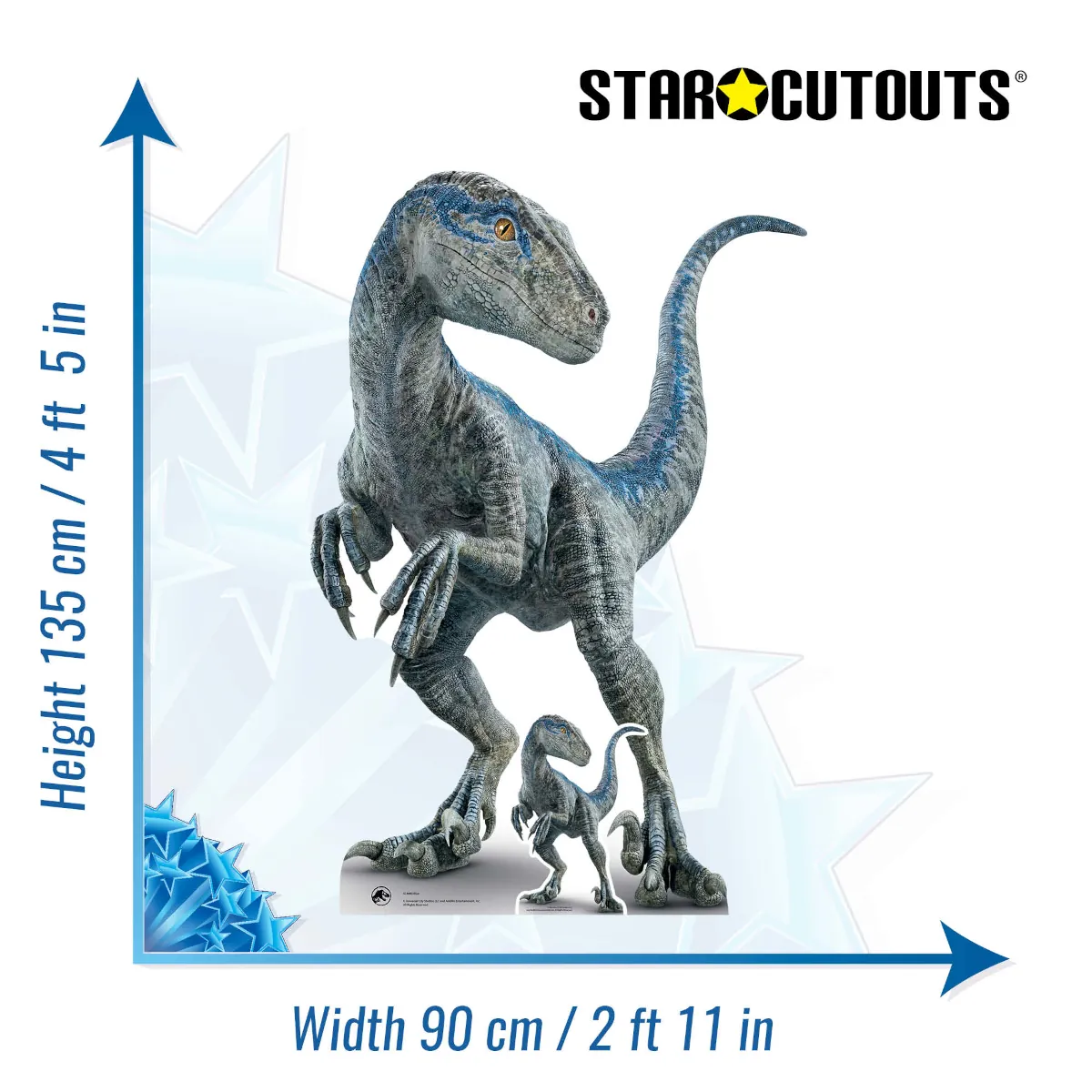 SC4080 Mother Blue Velociraptor (Jurassic World Dominion) Official Large + Mini Cardboard Cutout Standee Size