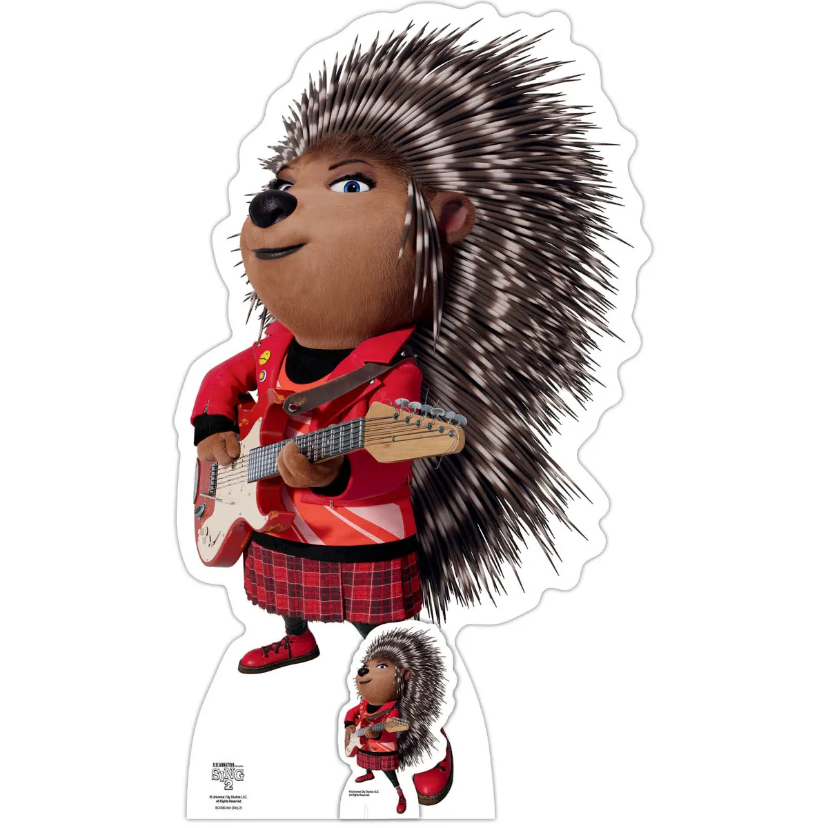 SC4083 Ash Porcupine (Sing 2) Official Lifesize + Mini Cardboard Cutout Standee Front