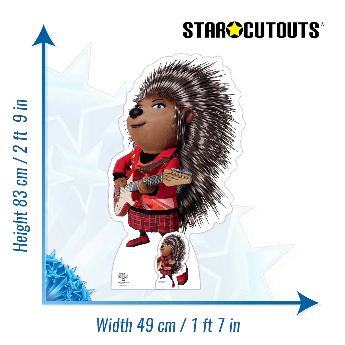 SC4083 Ash Porcupine (Sing 2) Official Lifesize + Mini Cardboard Cutout Standee Size