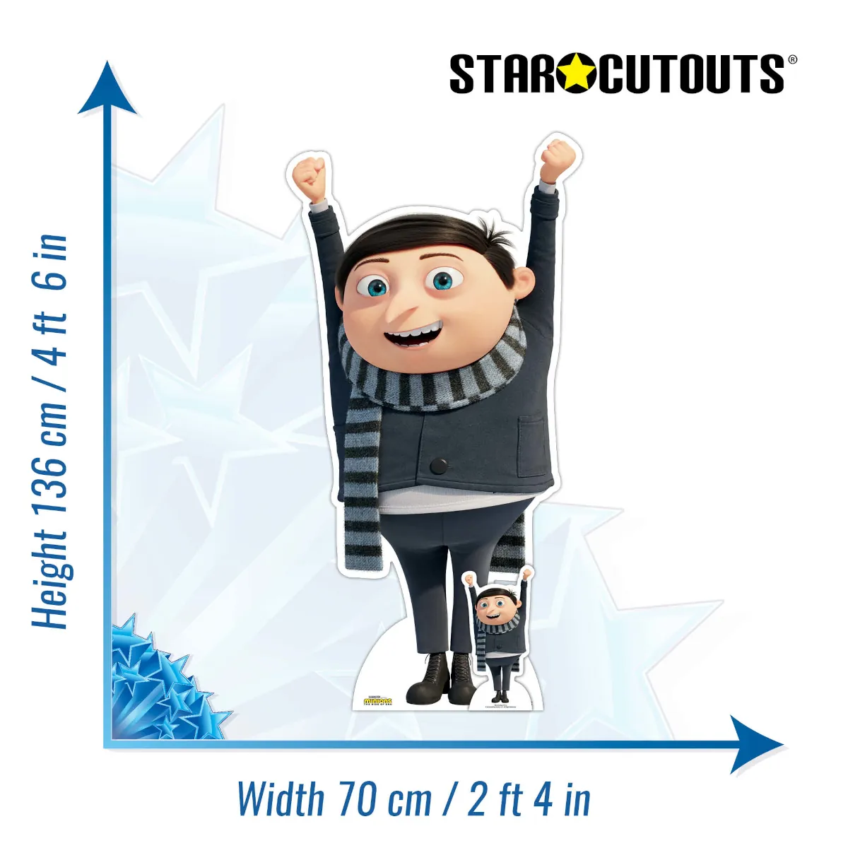 SC4088 Young Gru (Minions The Rise of Gru) Official Large + Mini Cardboard Cutout Standee Size