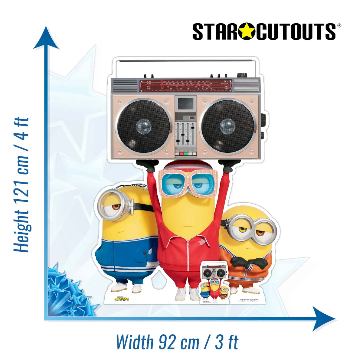SC4092 Boombox Group (Minions The Rise of Gru) Official Large + Mini Cardboard Cutout Standee Size