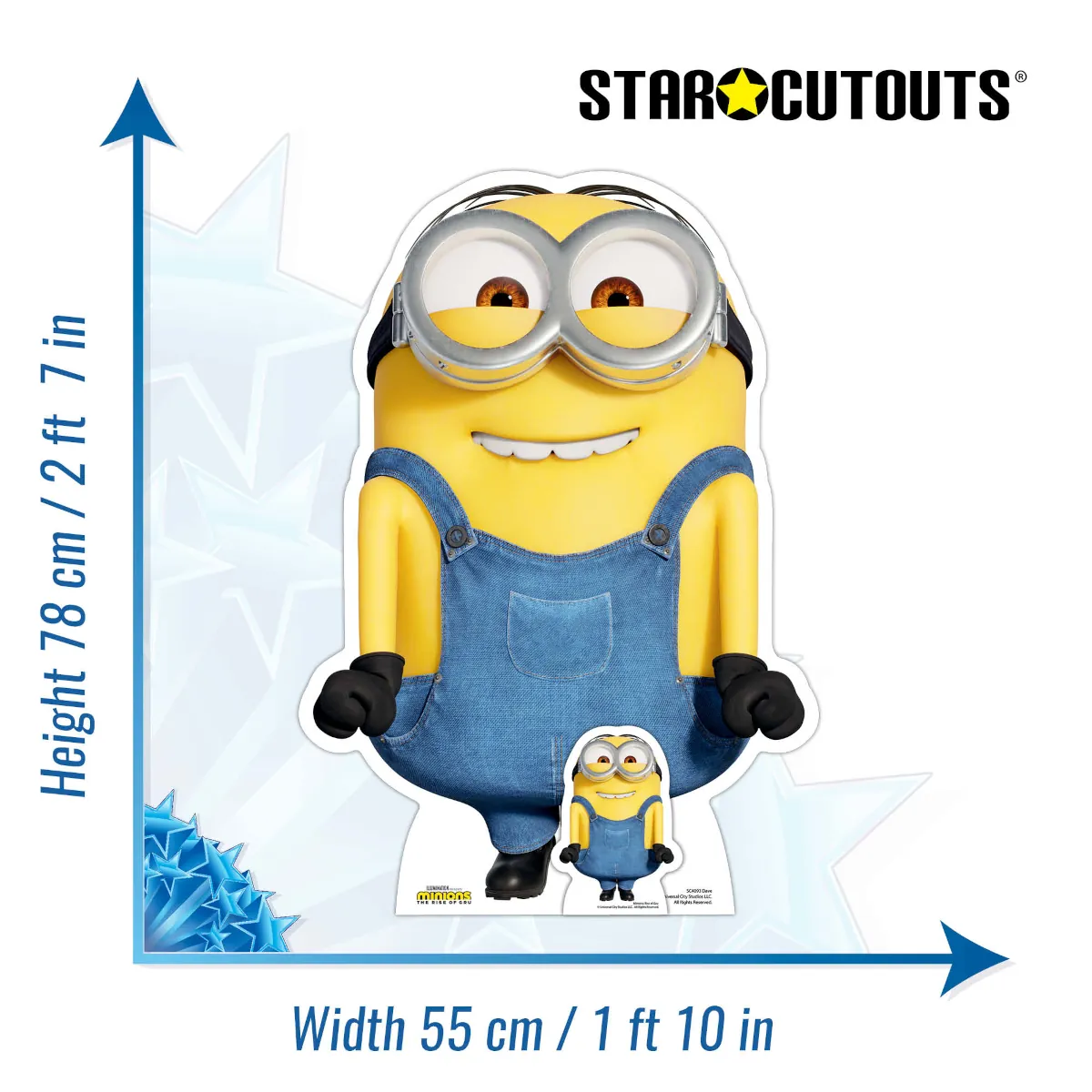SC4093 Dave 'Excited' (Minions The Rise of Gru) Official Large + Mini Cardboard Cutout Standee Size