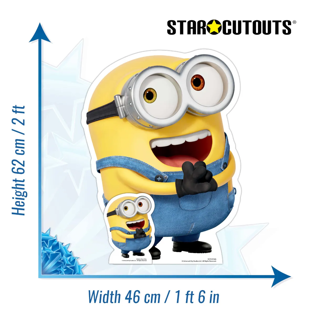 SC4124 Bob 'Happy' (Minions The Rise of Gru) Official Large + Mini Cardboard Cutout Standee Size