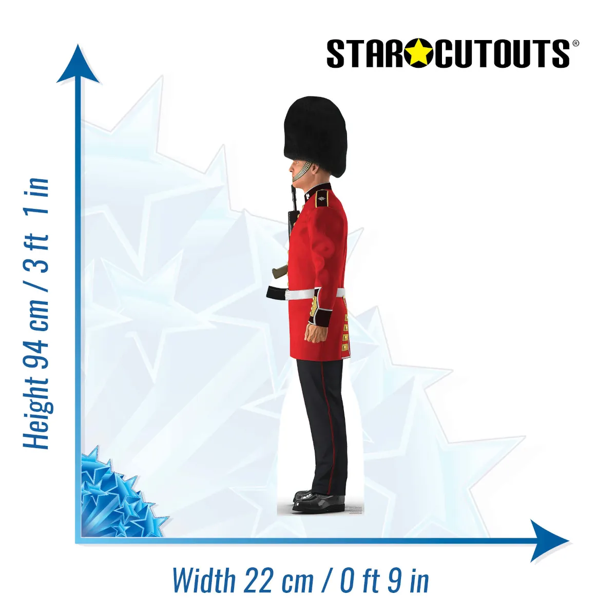 SC4141 Illustrated Palace Guard 'Facing Left' Mini Cardboard Cutout Standee Size