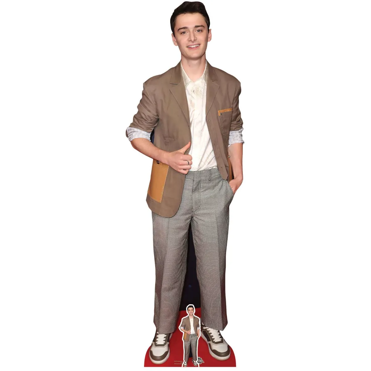 CS1018 Noah Schnapp 'Brown Jacket' (American Actor) Lifesize + Mini Cardboard Cutout Standee Front