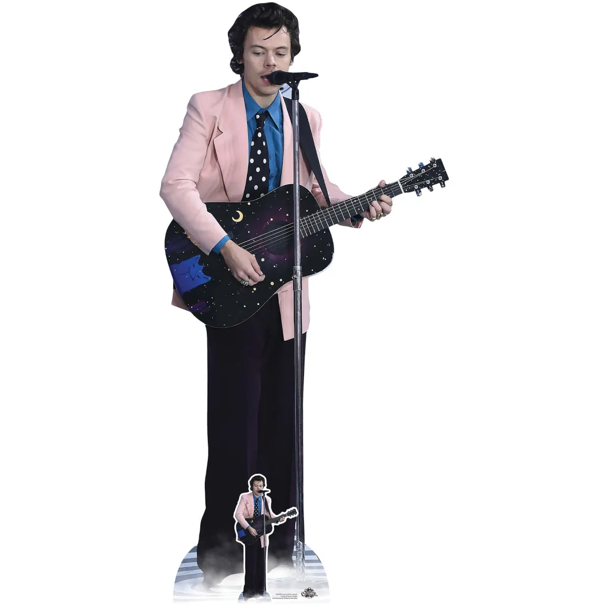 CS1026 Harry Styles 'Pink Shirt' (English Singer Songwriter) Lifesize + Mini Cardboard Cutout Standee Front