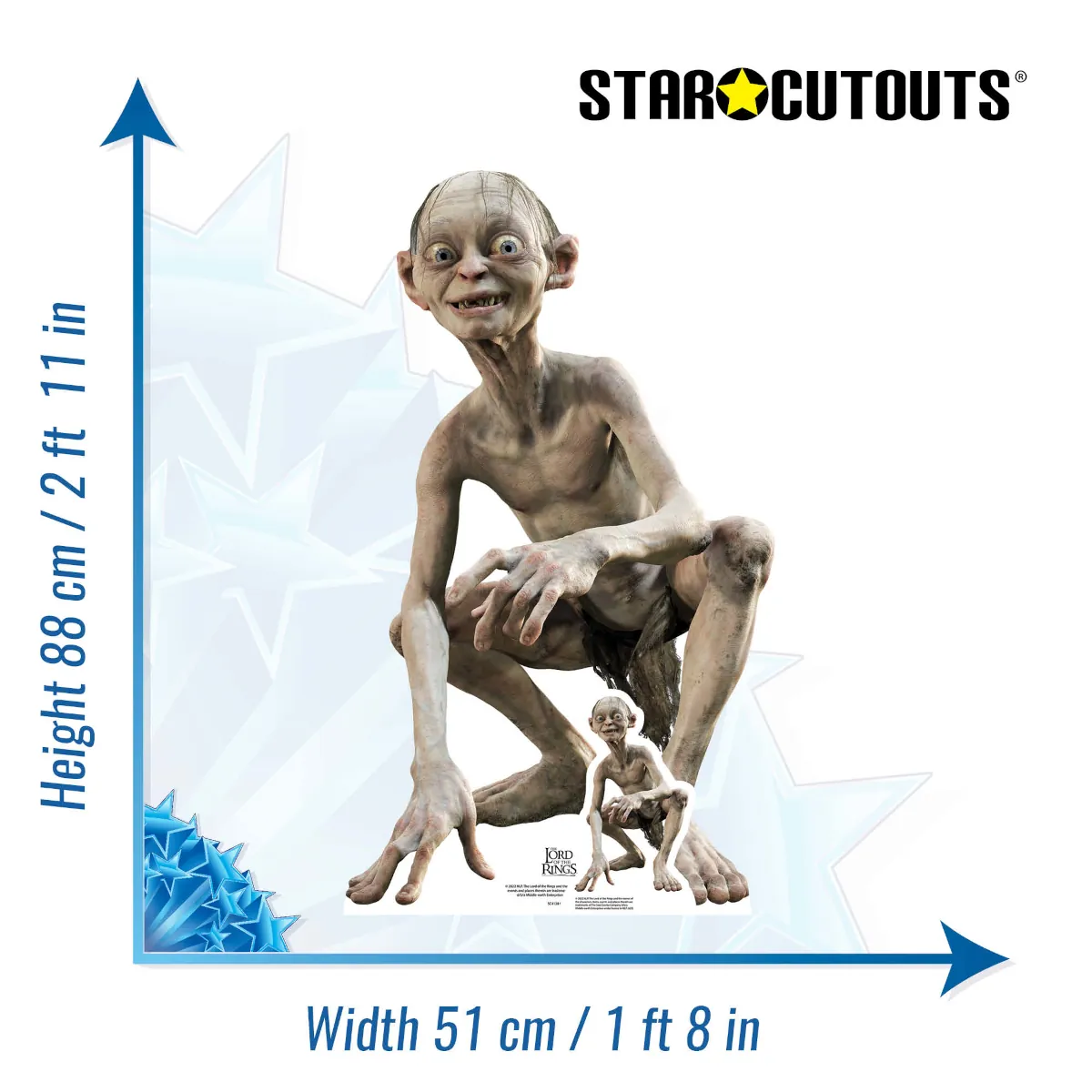 SC4128 Gollum (The Lord of the Rings) Official Lifesize + Mini Cardboard Cutout Standee Size