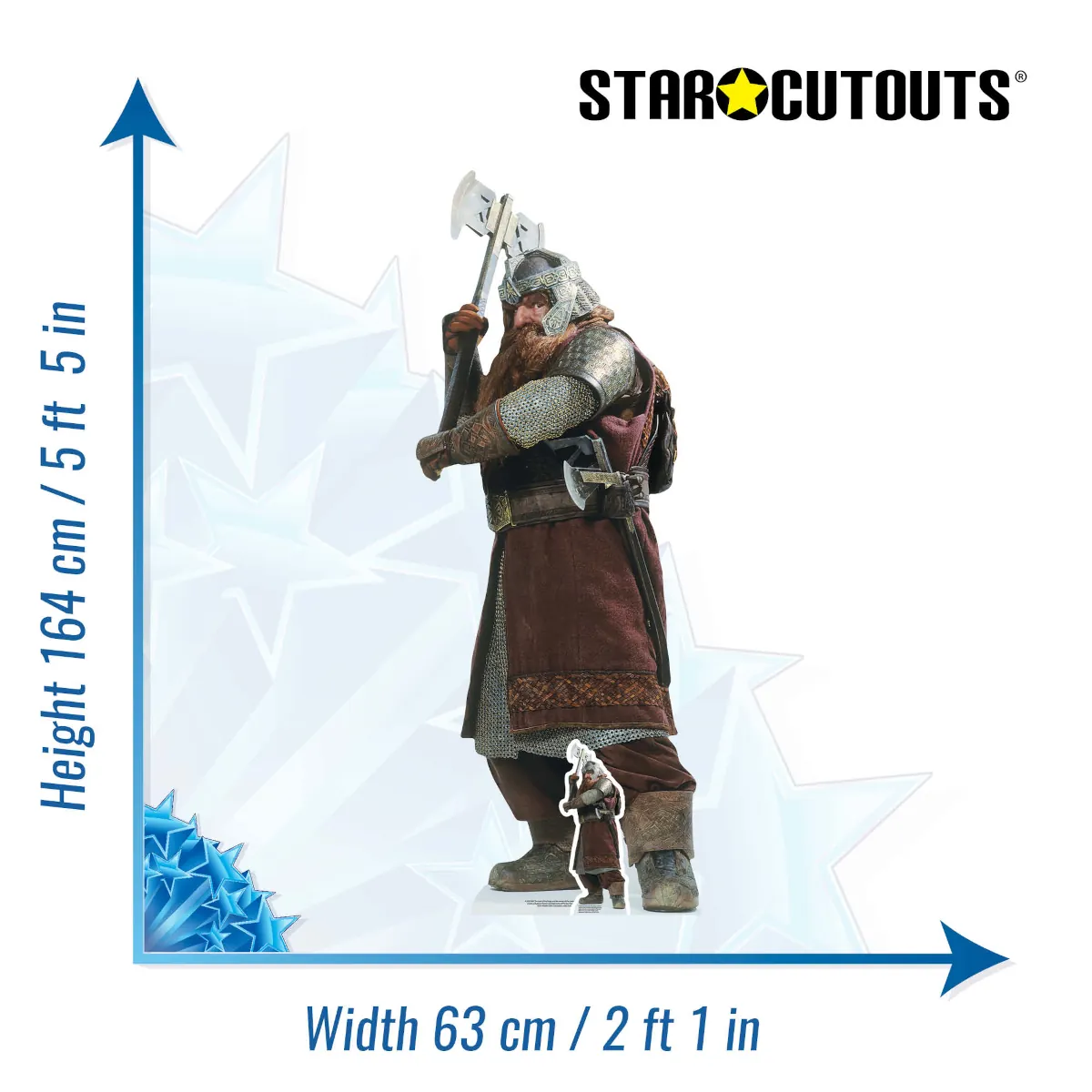 SC4134 Gimli (The Lord of the Rings) Official Lifesize + Mini Cardboard Cutout Standee Size