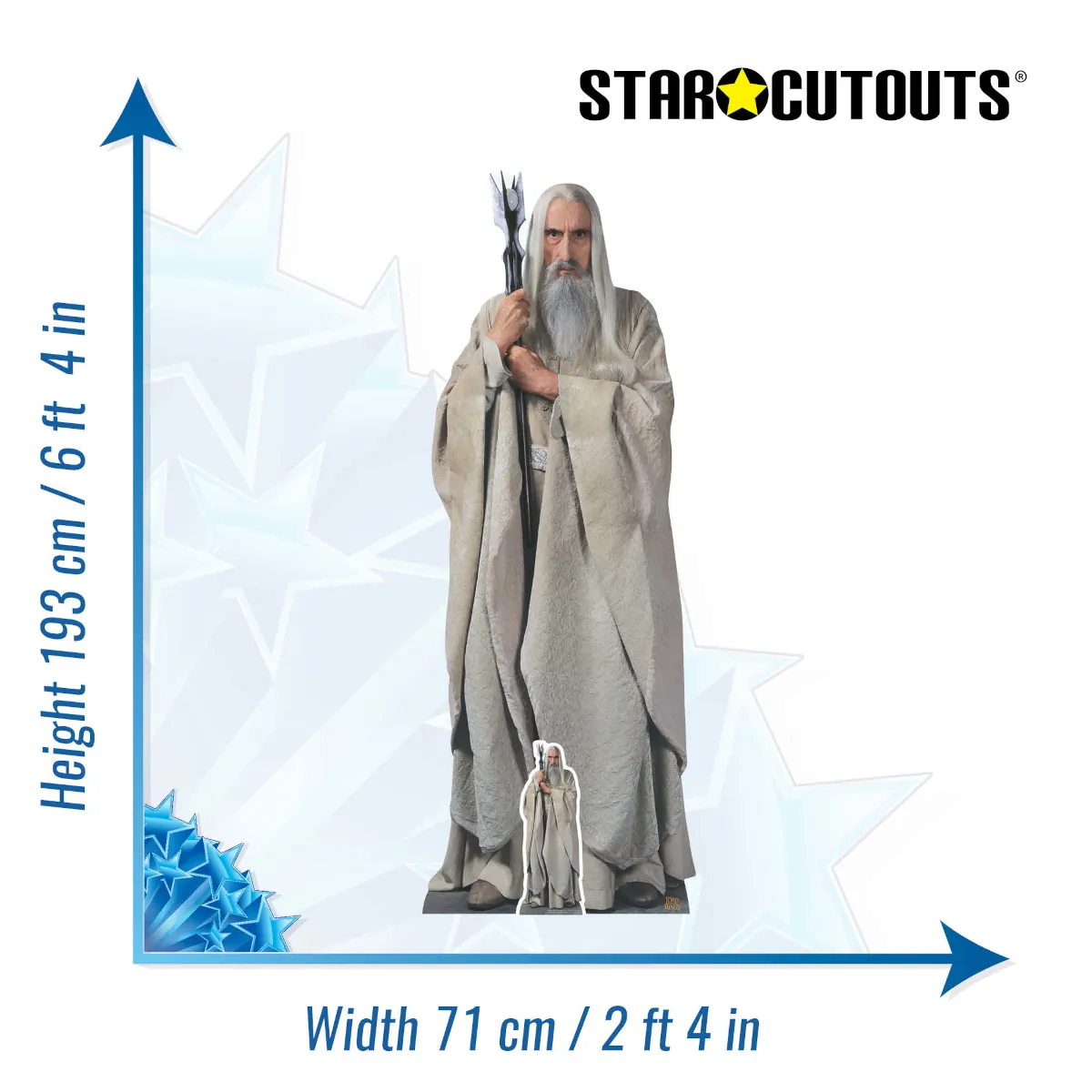 SC4135 Saruman (The Lord of the Rings) Official Lifesize + Mini Cardboard Cutout Standee Size