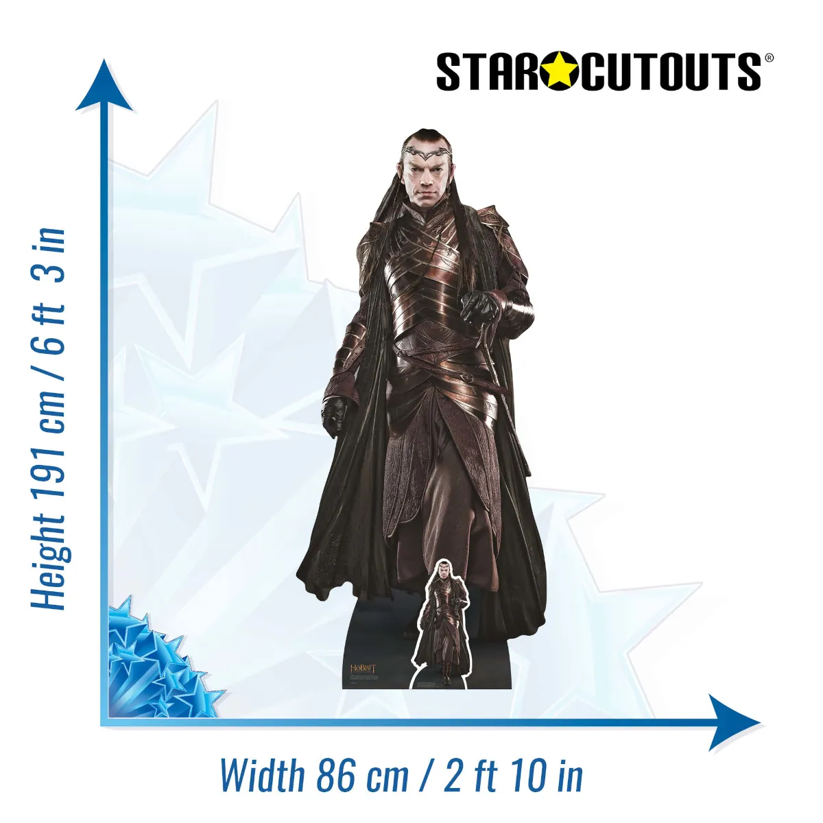 SC4136 Elrond (The Hobbit) Official Lifesize + Mini Cardboard Cutout Standee Size