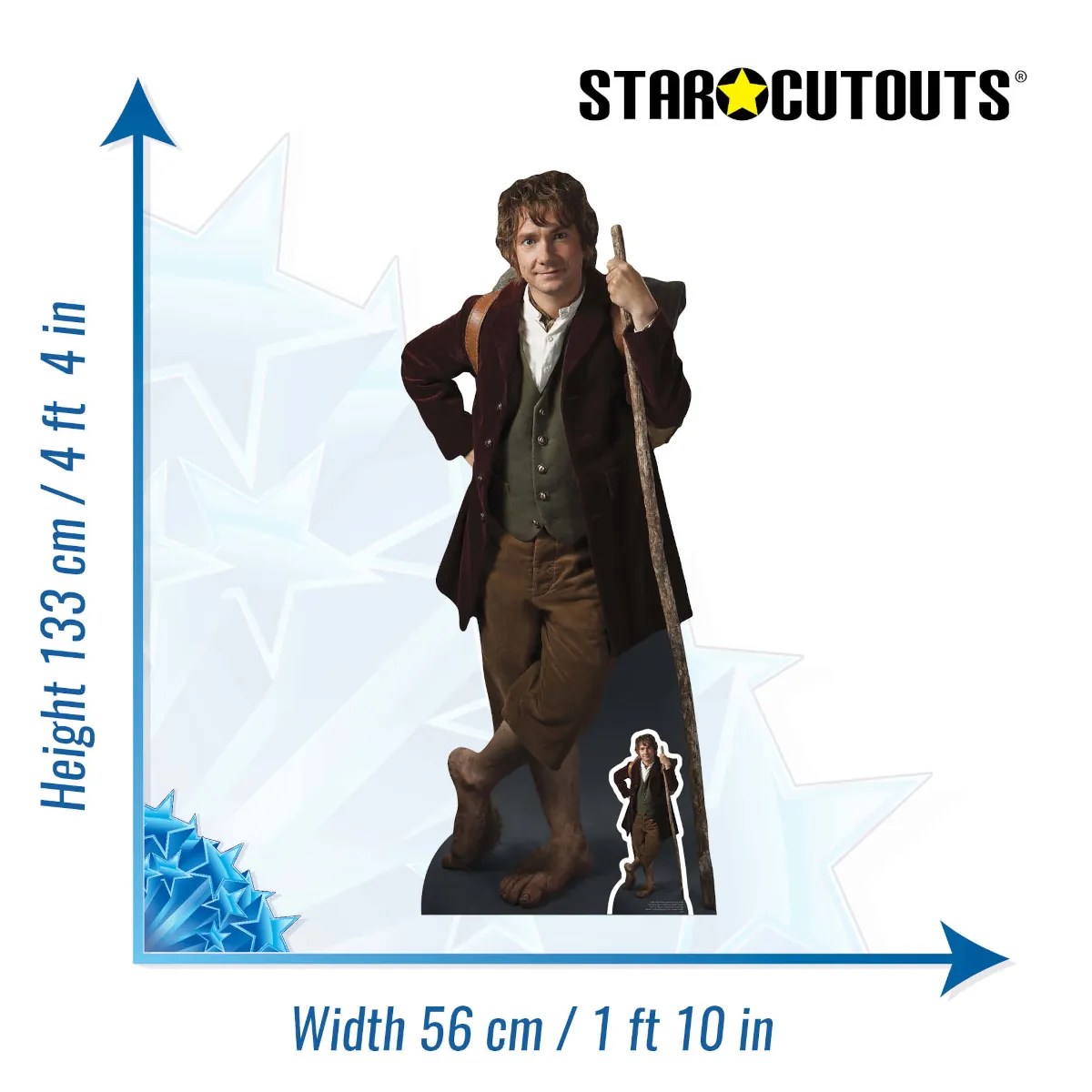 SC4138 Bilbo Baggins (The Hobbit) Official Lifesize + Mini Cardboard Cutout Standee Size