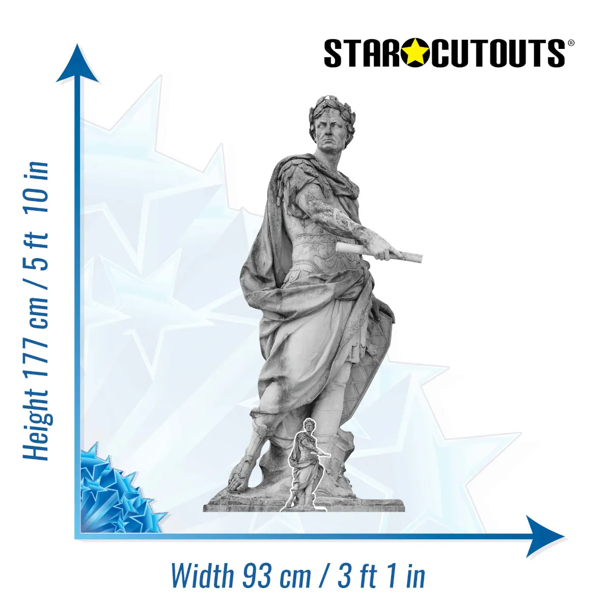 SC4147 Julius Caesar (Roman Statue) Large + Mini Cardboard Cutout Standee Size