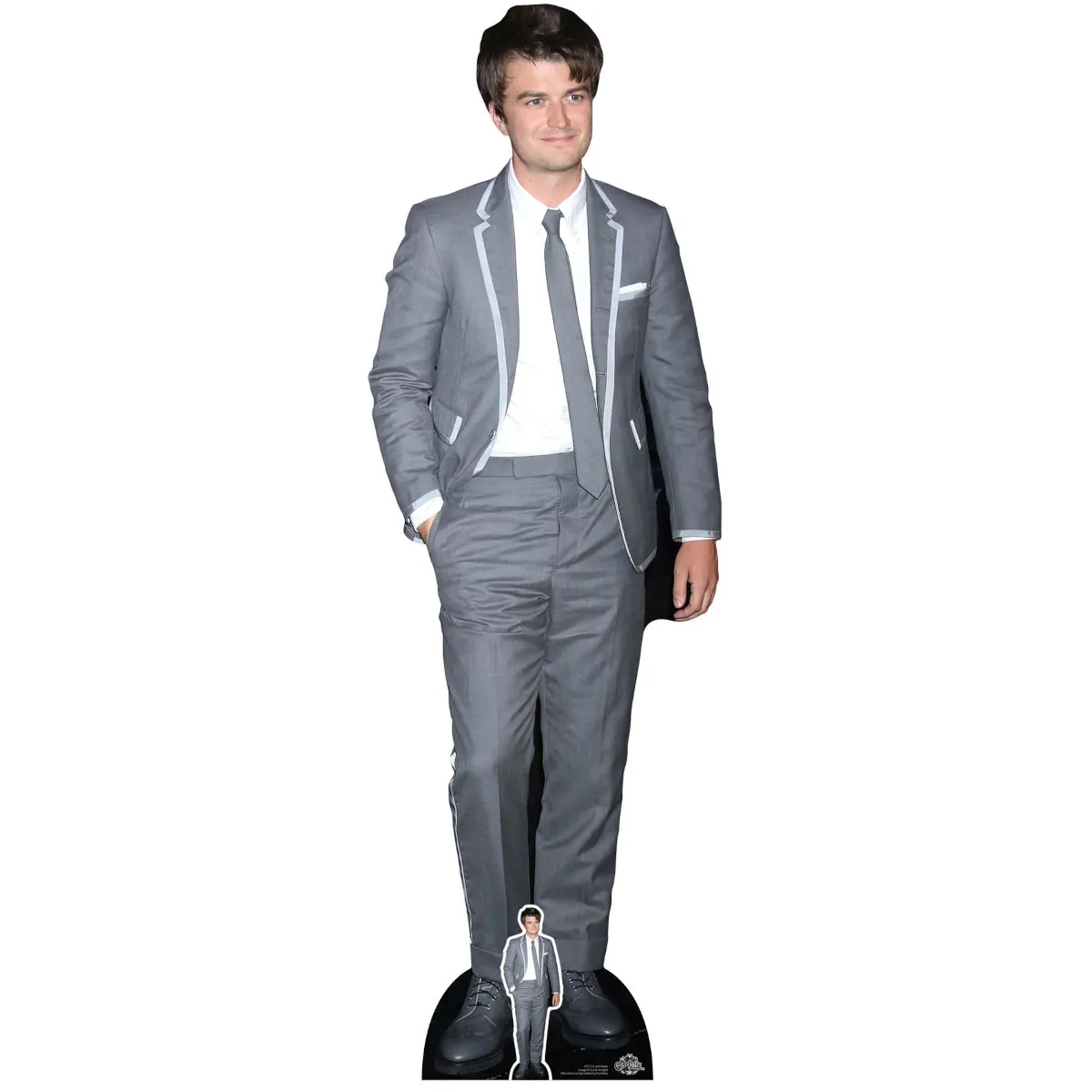 CS1014 Joe Keery 'Grey Suit' (American Actor) Lifesize + Mini Cardboard Cutout Standee Front