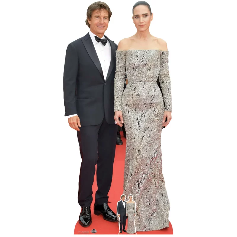CS1019 Tom Cruise & Jennifer Connelly (Red Carpet) Lifesize + Mini Cardboard Cutout Standee Front