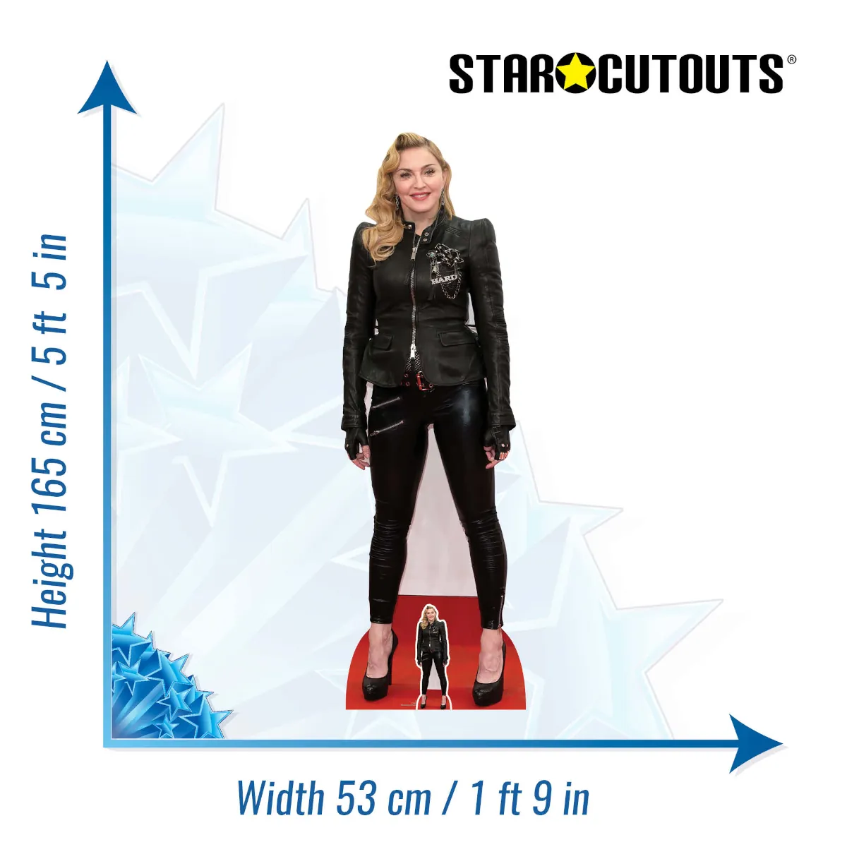 CS1030 Madonna 'Black Leather' (American Singer Songwriter) Lifesize + Mini Cardboard Cutout Standee Size