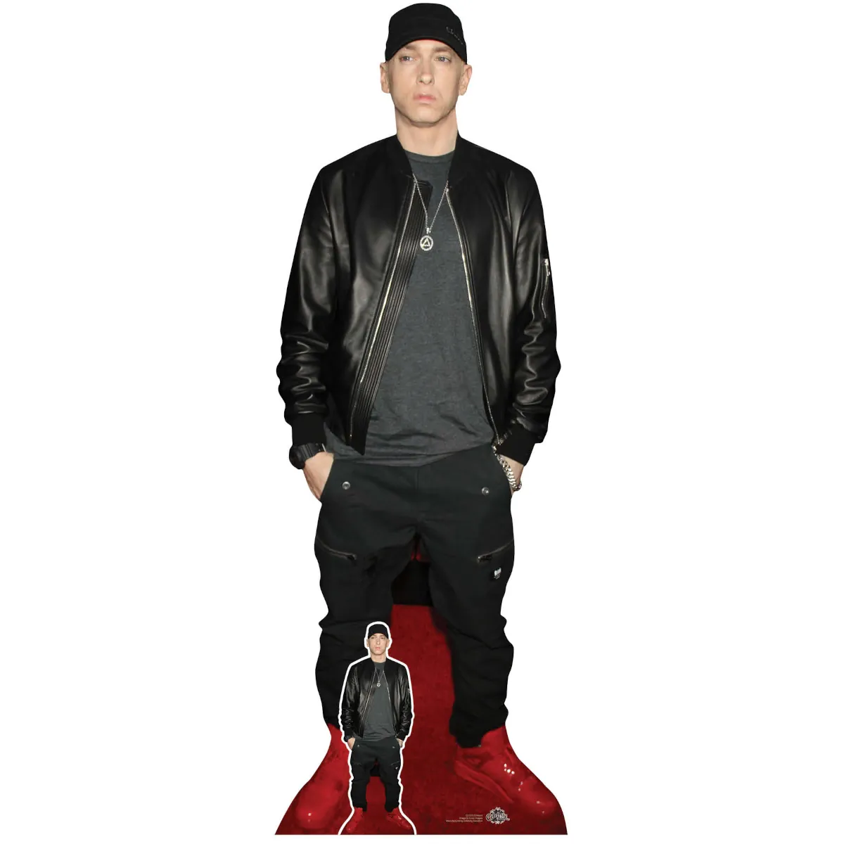 CS1035 Eminem (American Rapper) Lifesize + Mini Cardboard Cutout Standee Front