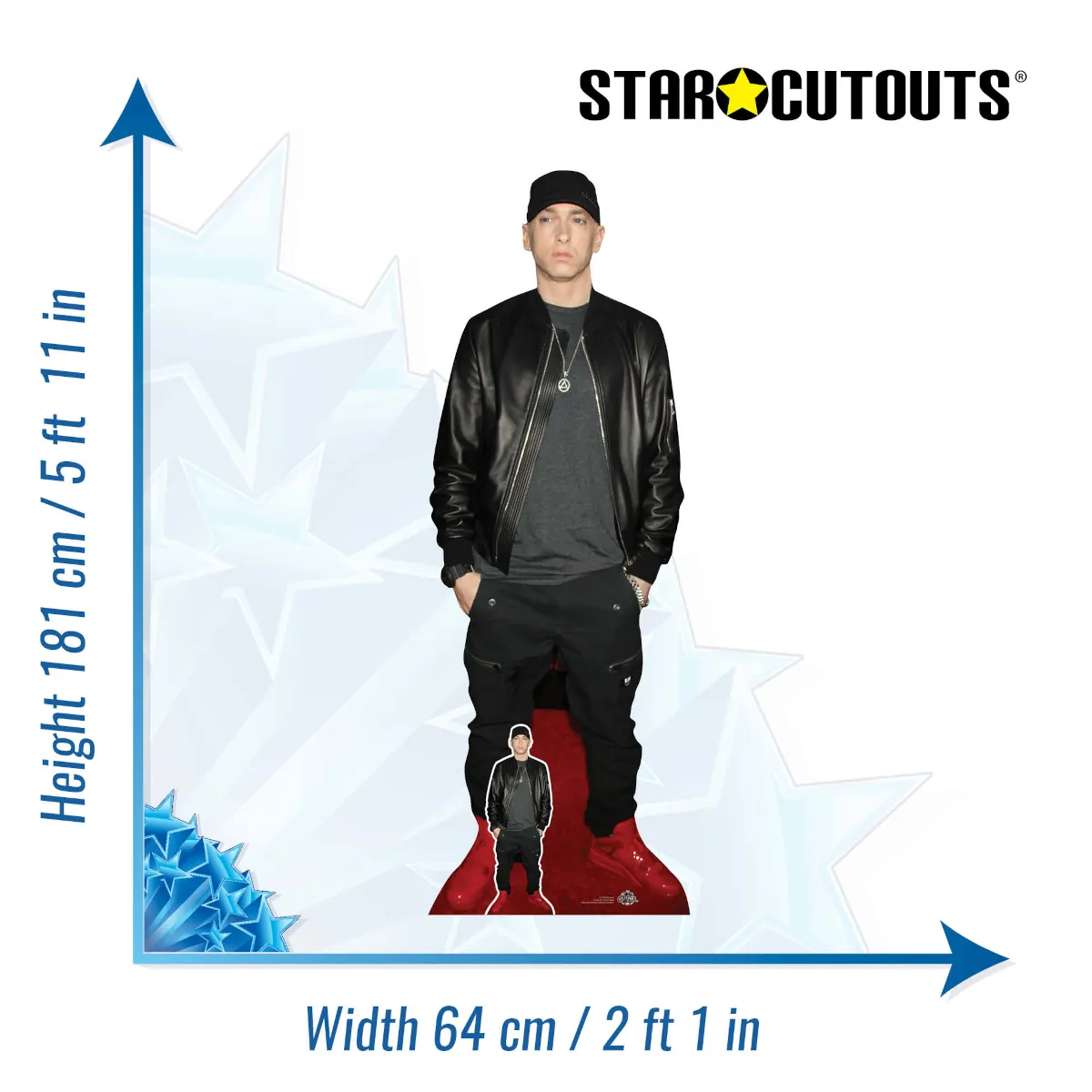 CS1035 Eminem (American Rapper) Lifesize + Mini Cardboard Cutout Standee Size