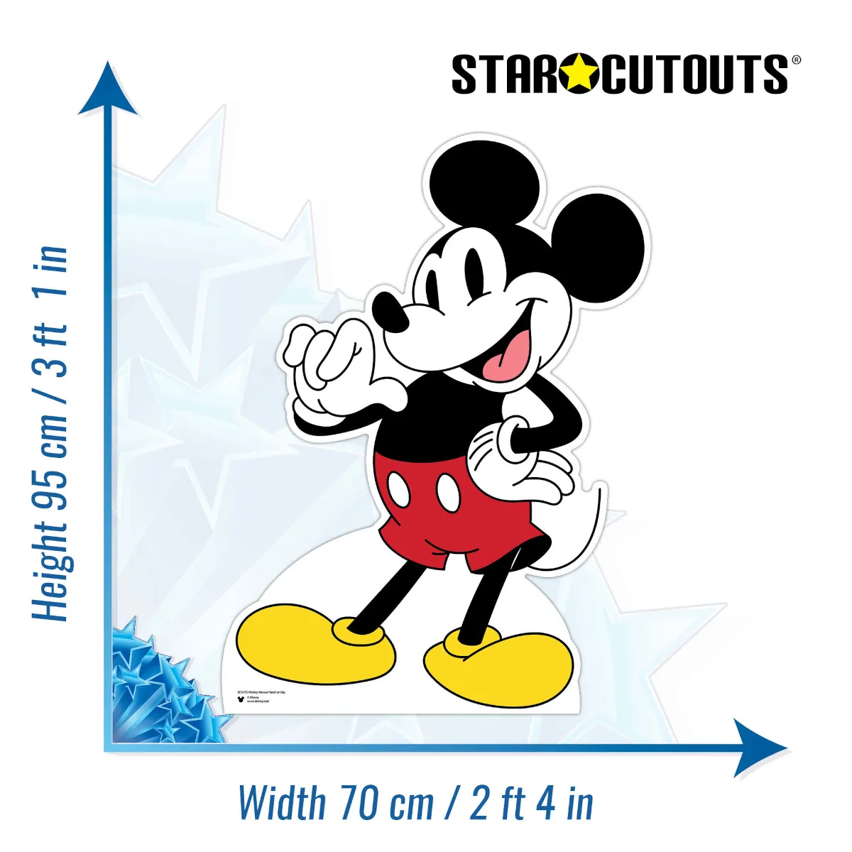 SC4153 Mickey Mouse 'Big Smile Retro' (Disney) Lifesize Cardboard Cutout Standee Size