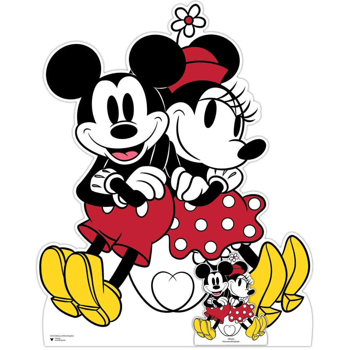 SC4155 Mickey & Minnie Mouse 'Cute Couple' (Disney) Lifesize + Mini Cardboard Cutout Standee Front