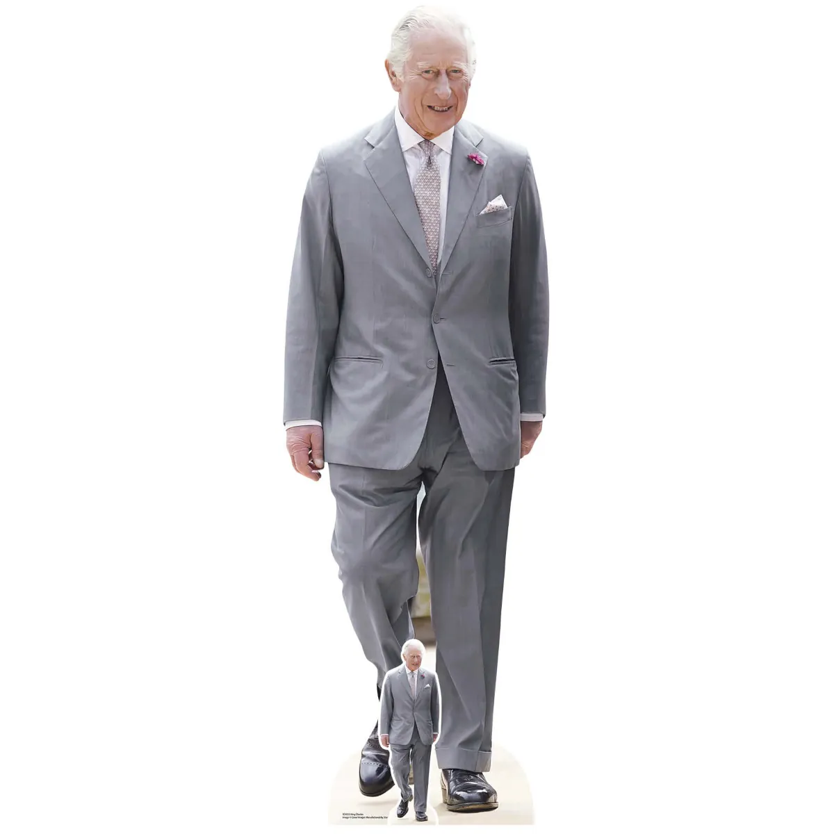 SC4223 King Charles III 'Grey Suit' (British Royal) Lifesize + Mini Cardboard Cutout Standee Front