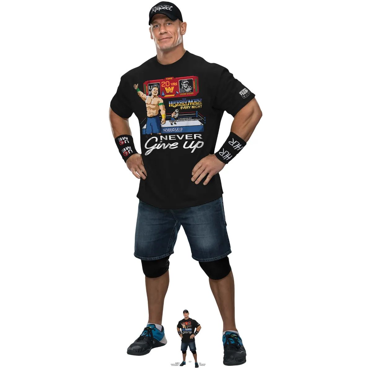 SC4158 John Cena 'Black Outfit' (WWE) Official Lifesize + Mini Cardboard Cutout Standee Front