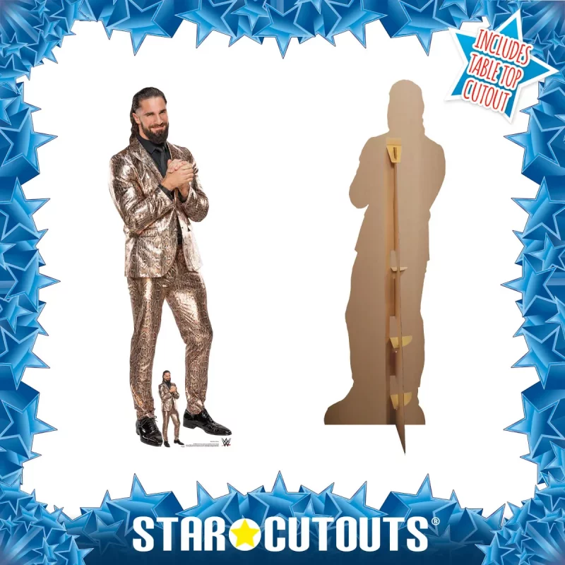 SC4160 Seth Rollins 'Gold Suit' (WWE) Official Lifesize + Mini Cardboard Cutout Standee Frame