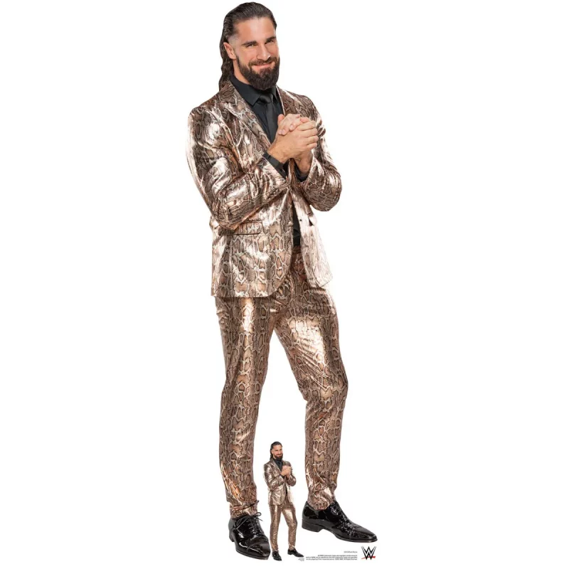 SC4160 Seth Rollins 'Gold Suit' (WWE) Official Lifesize + Mini Cardboard Cutout Standee Front