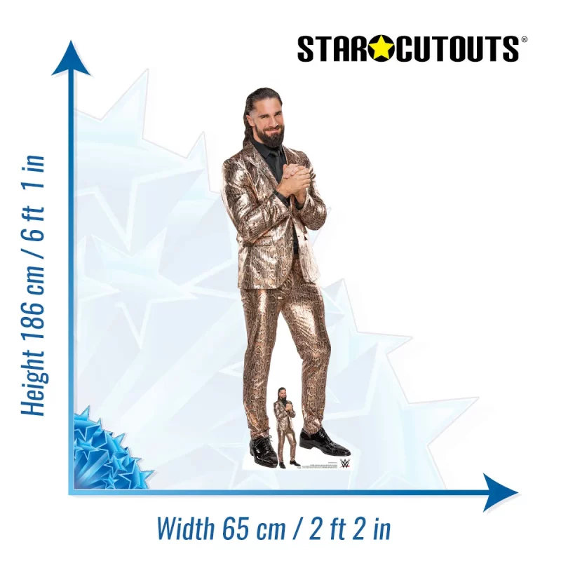 SC4160 Seth Rollins 'Gold Suit' (WWE) Official Lifesize + Mini Cardboard Cutout Standee Size