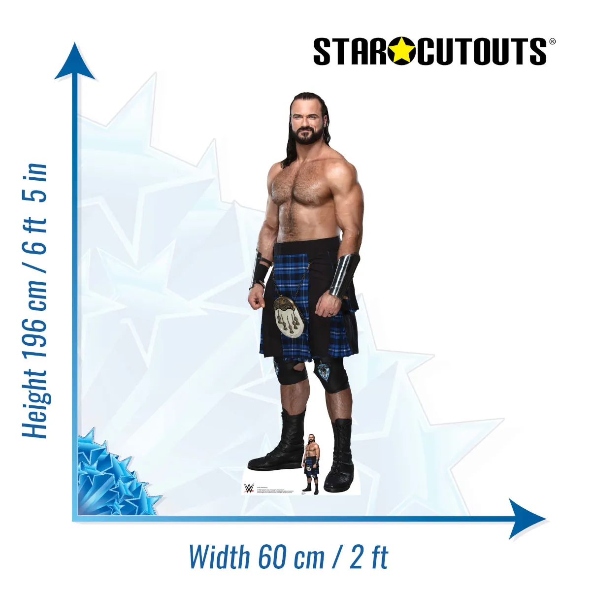 SC4162 Drew McIntyre 'Kilt' (WWE) Official Lifesize + Mini Cardboard Cutout Standee Size