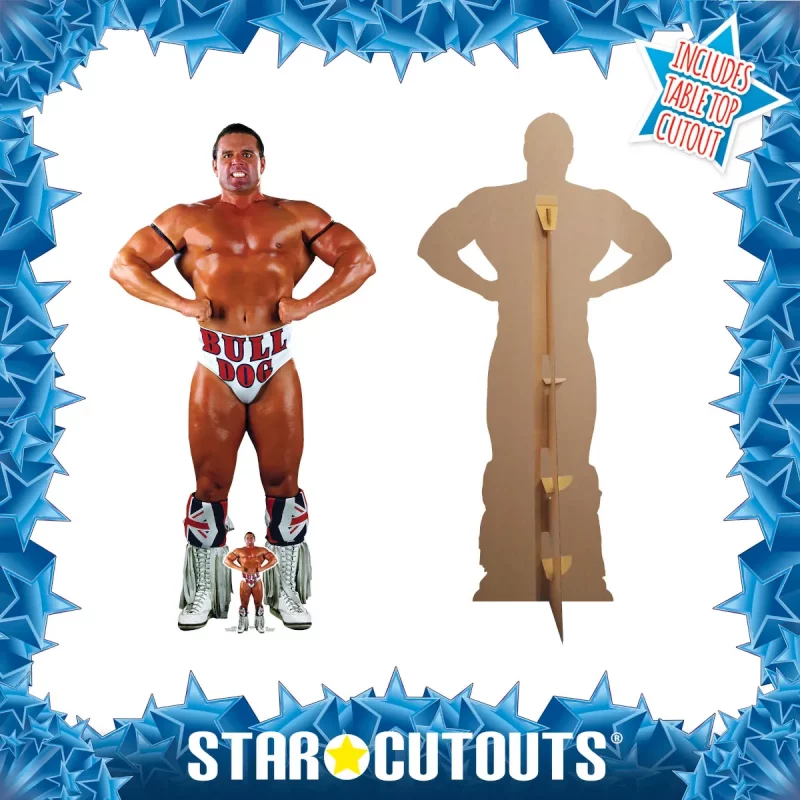 SC4166 The British Bulldog (WWE) Official Lifesize + Mini Cardboard Cutout Standee Frame