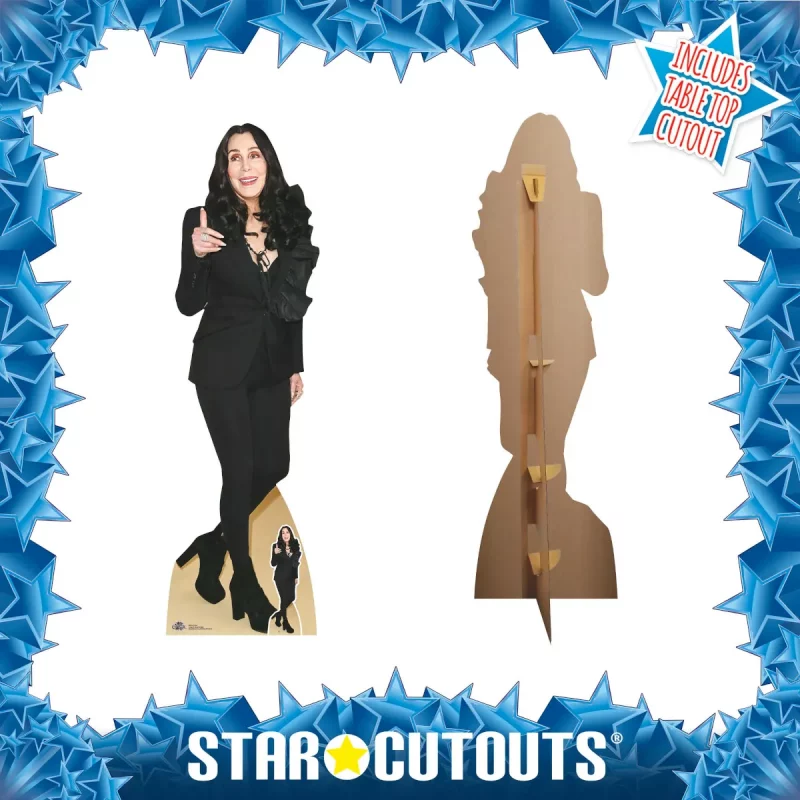 CS1184 Cher 'Thumbs Up' (American Singer) Lifesize + Mini Cardboard Cutout Standee Frame