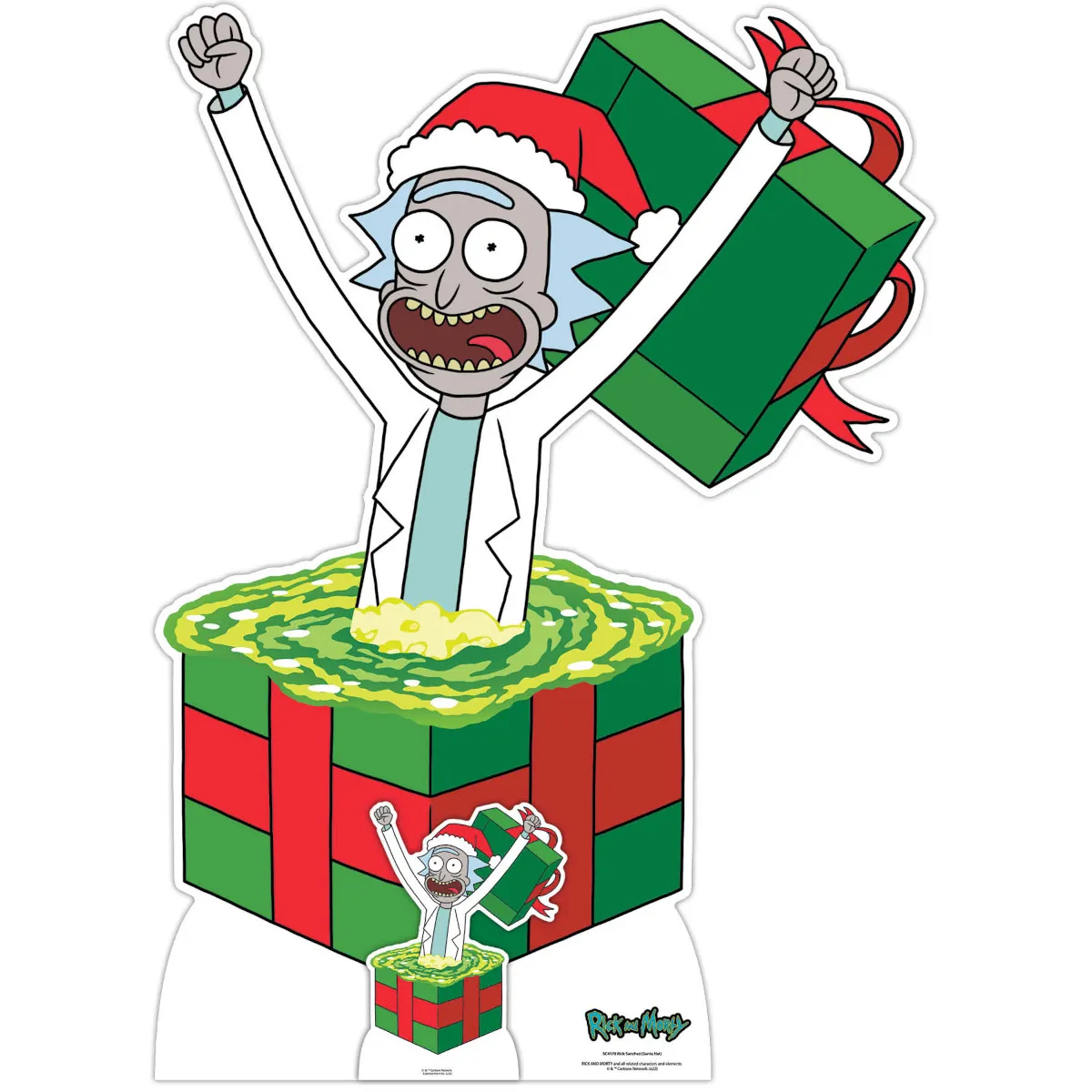 SC4178 Rick 'Christmas Surprise' (Rick And Morty) Official Lifesize + Mini Cardboard Cutout Standee Front