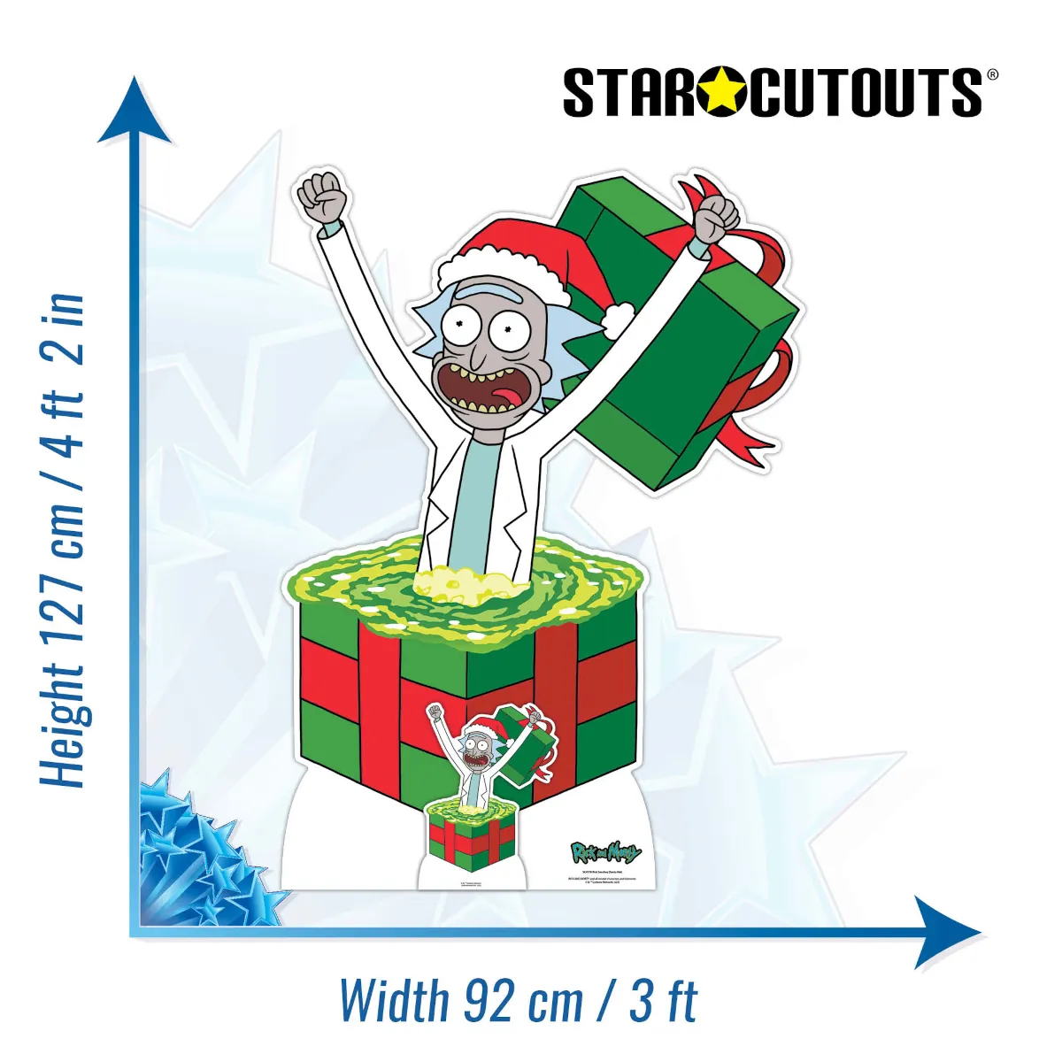 SC4178 Rick 'Christmas Surprise' (Rick And Morty) Official Lifesize + Mini Cardboard Cutout Standee Size