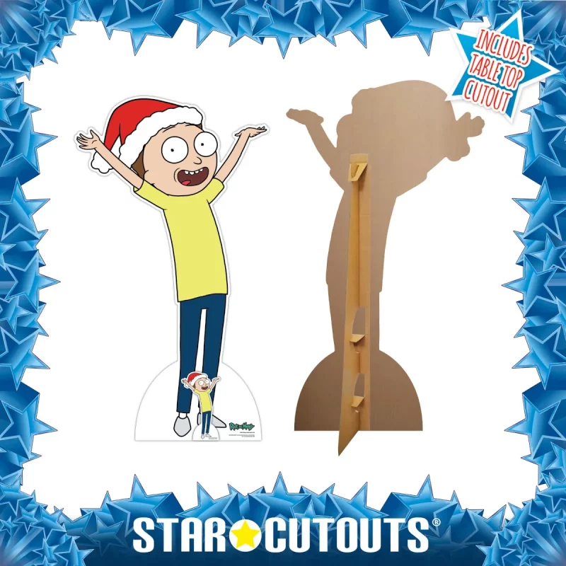 SC4179 Morty Smith 'Happy Christmas' (Rick And Morty) Official Lifesize + Mini Cardboard Cutout Standee Frame