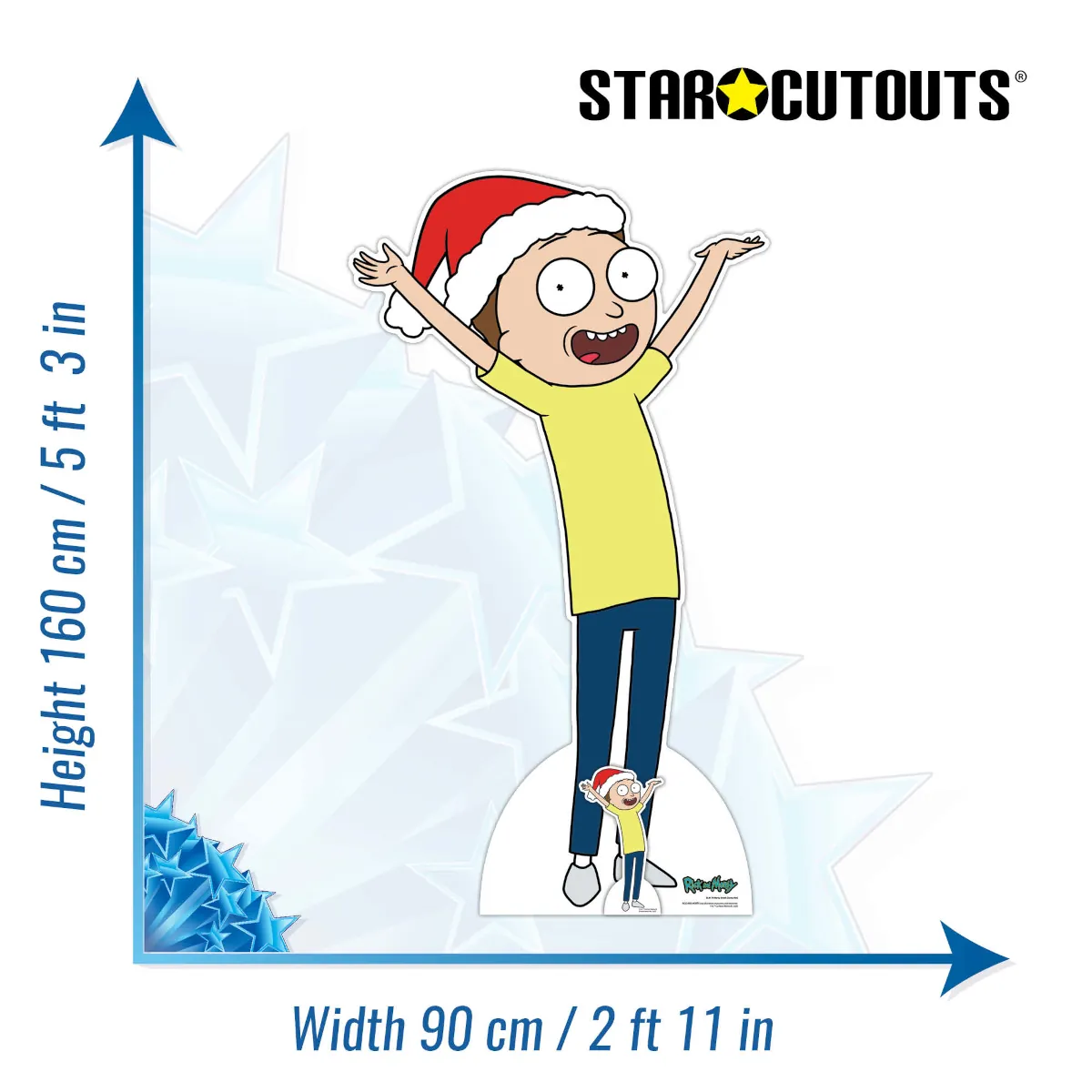 SC4179 Morty Smith 'Happy Christmas' (Rick And Morty) Official Lifesize + Mini Cardboard Cutout Standee Size
