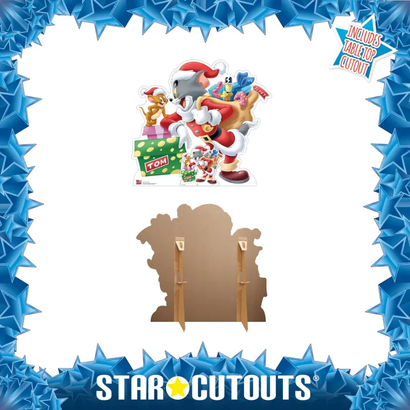 SC4193 Tom and Jerry 'Merry Christmas' Official Small + Mini Cardboard Cutout Standee Frame