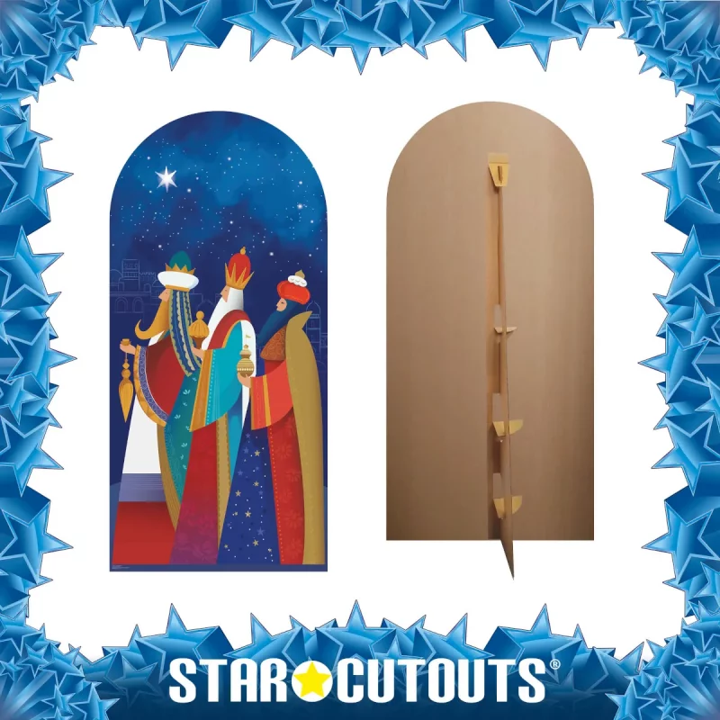 SC4199 Three Kings Christmas With Gifts Large Cardboard Cutout Standee Frame