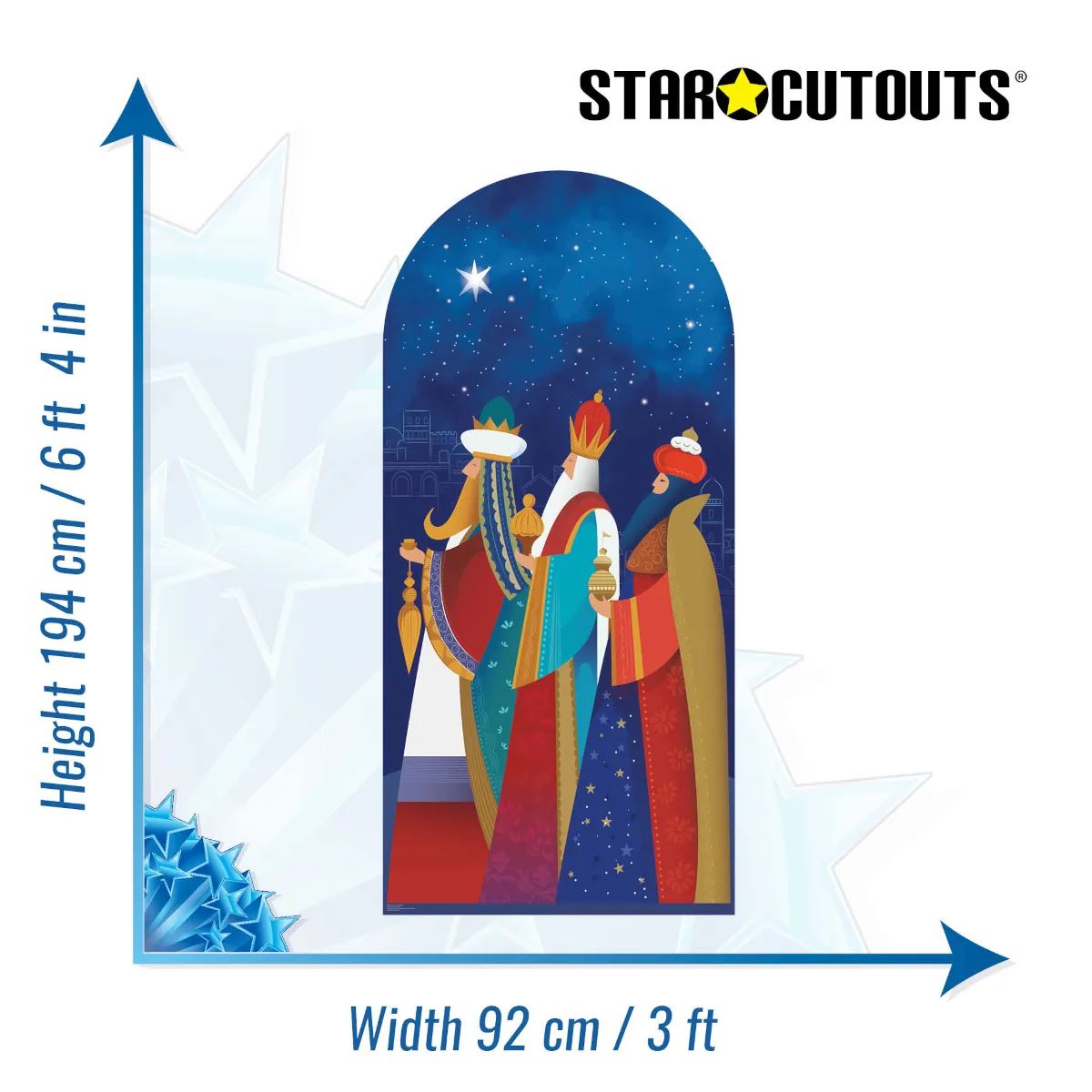 SC4199 Three Kings Christmas With Gifts Large Cardboard Cutout Standee Size