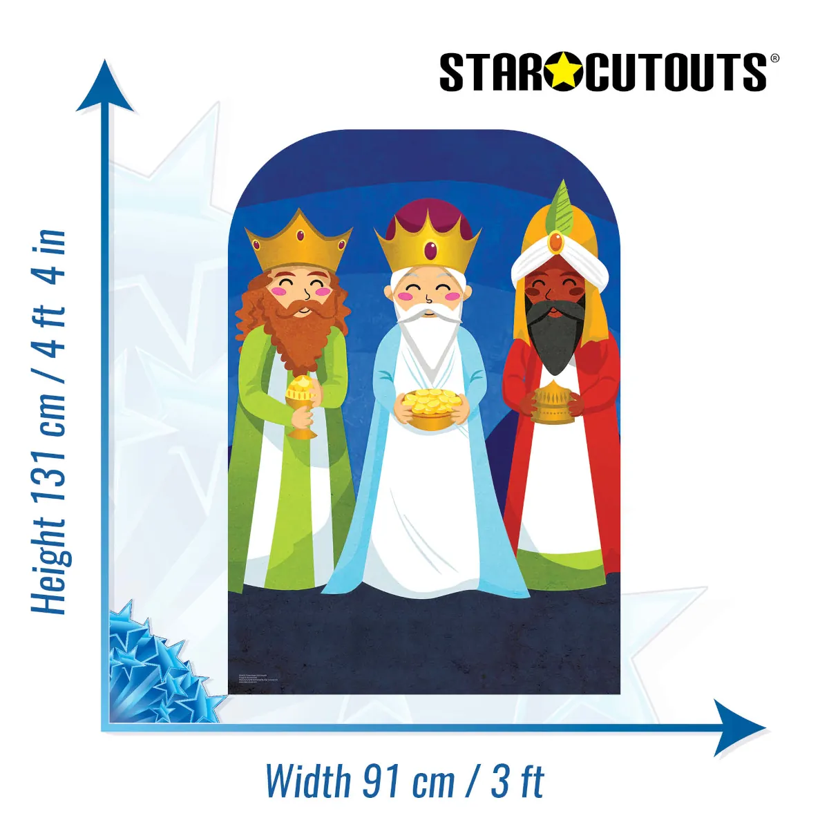 SC4230 Three Kings Christmas Child Size Stand-In Cardboard Cutout Standee Size