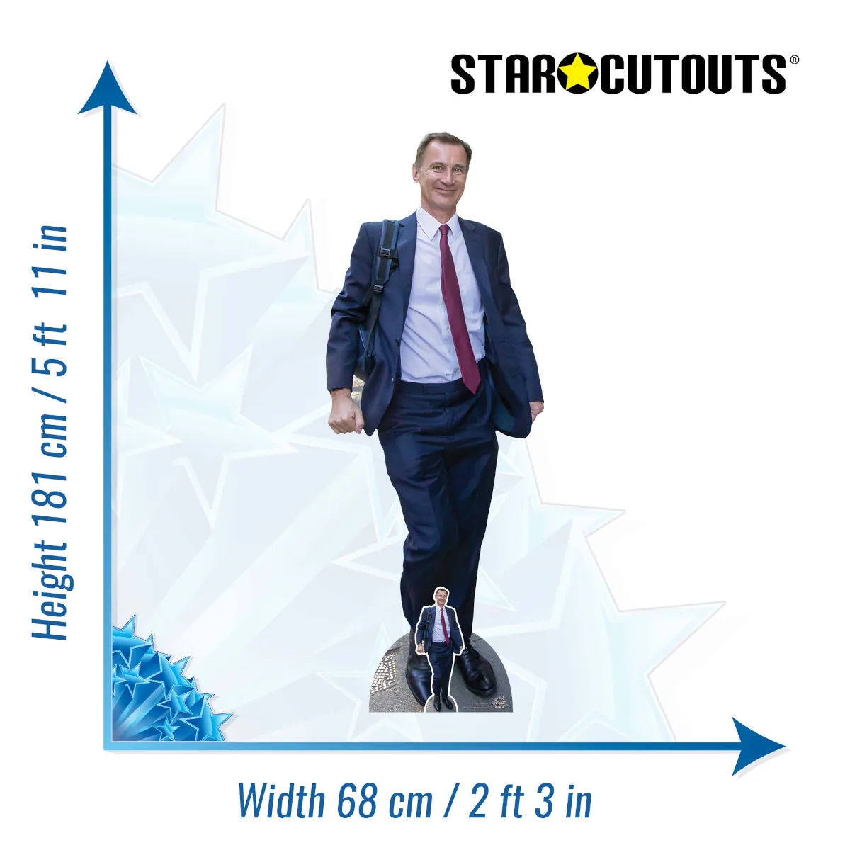CS1039 Jeremy Hunt 'Blue Suit' (British Politician) Lifesize + Mini Cardboard Cutout Standee Size