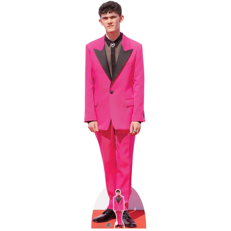 CS1040 Joe Locke 'Pink Suit' (English Actor) Lifesize + Mini Cardboard Cutout Standee Front