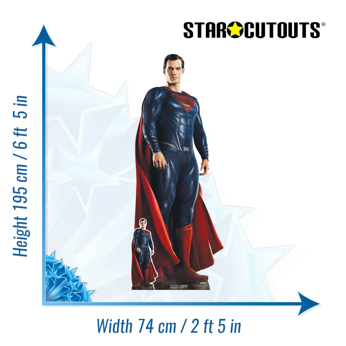 SC4189 Superman 'Justice League' (Henry Cavill) Official Lifesize + Mini Cardboard Cutout Standee Size