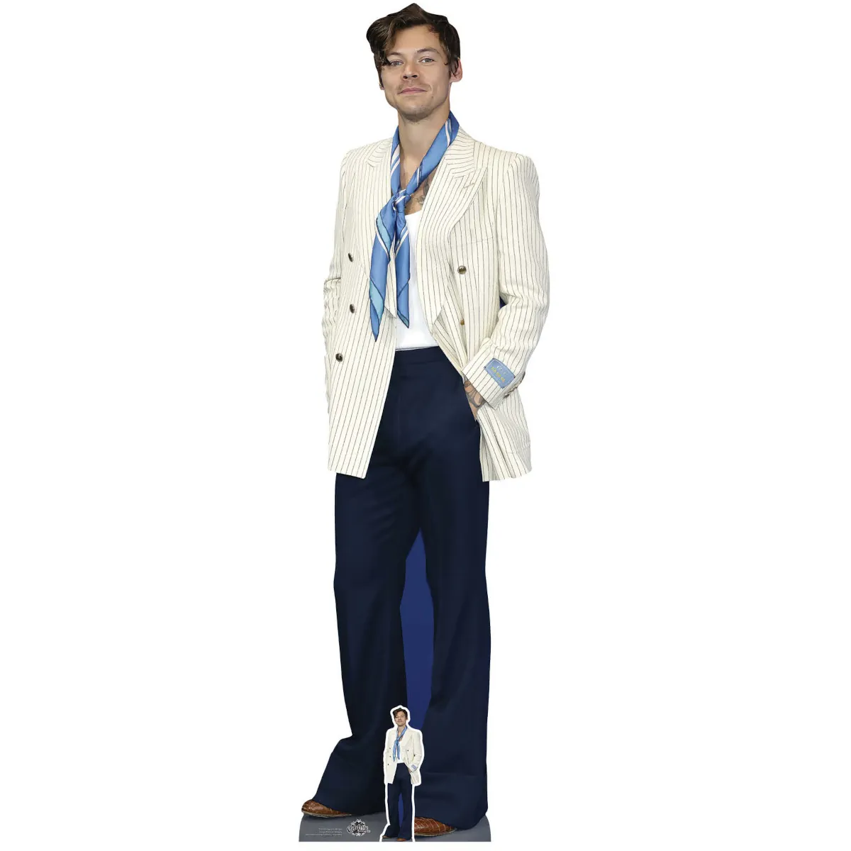 CS1055 Harry Styles 'White Jacket' (English Singer Songwriter) Lifesize + Mini Cardboard Cutout Standee Front